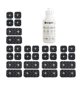 Pack Compex 20 Eléctrodos 5x5 cm + 10 Eléctrodos 5x10 cm + Gel