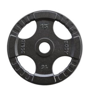 Disco olímpico em ferro com agarres Body-Solid preto