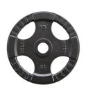 Disco olímpico em ferro com agarres Body-Solid preto (Peso: 15kg)