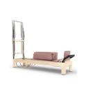 Reformer Elina Pilates Clásico Madera Natural 86'' con Torre (Color: Rosa)